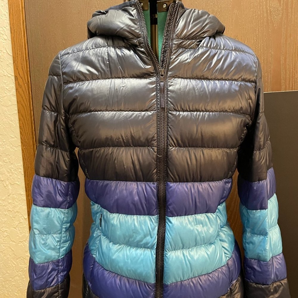 Uniqlo Puffer Jacket Blue Hooded Size M